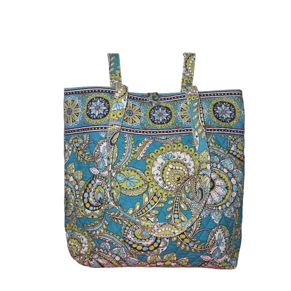 Vera Bradley Peacock Floral Paisley Print Tote Bag - Picture 1 of 10